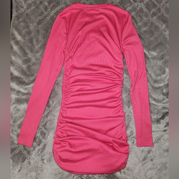 Pink BodyCon Ruched Dress - Picture 3 of 5